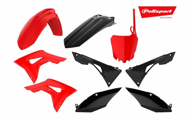 POLISPORT Plastik-Kits rot/schwarz Honda CRF250/450R