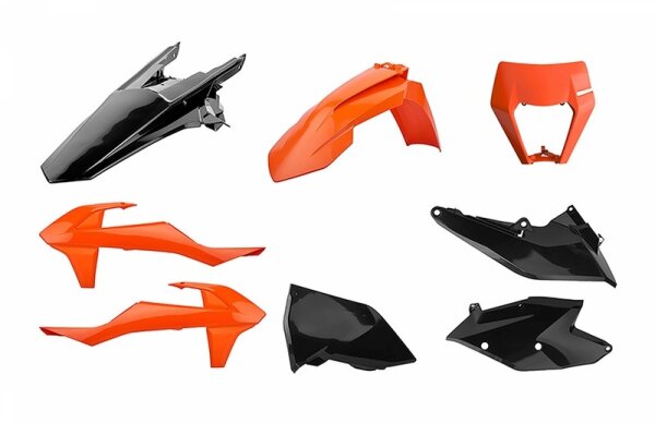 POLISPORT Enduro Plastik-Kit orangefarben/schwarz KTM EXC/EXC-F