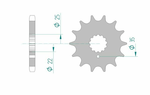 AFAM Standard Stahlritzel vorne 33600 - 630