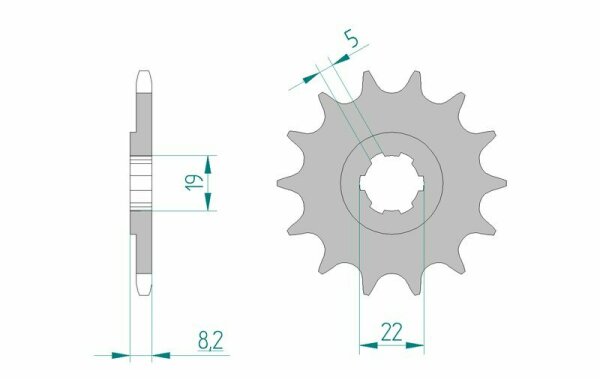 AFAM Standard Stahlritzel vorne 22302 - 520