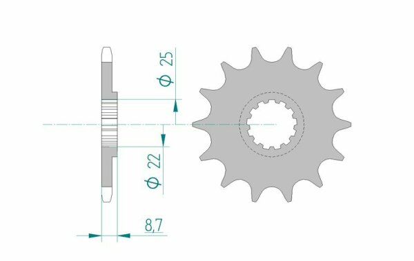 AFAM Standard Stahlritzel vorne 22505 - 520