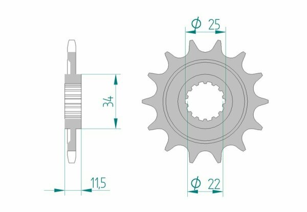 AFAM Standard Stahlritzel vorne 43400 - 520