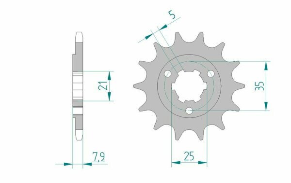 AFAM Standard Stahlritzel vorne 22503 - 520