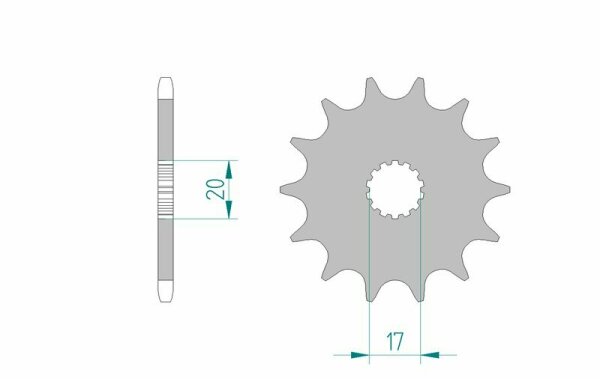 AFAM Standard Stahlritzel vorne 21203 - 520