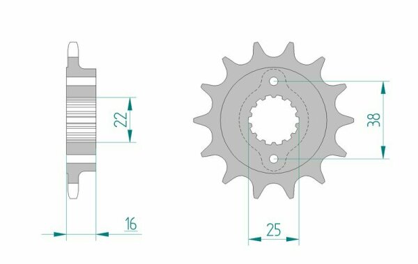 AFAM Standard Stahlritzel vorne 52610 - 520