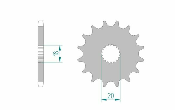 AFAM Standard Stahlritzel vorne 22200 - 428