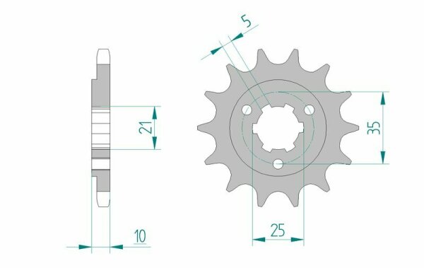 AFAM Standard Stahlritzel vorne 22602 - 525