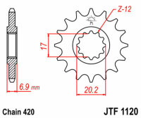 JT SPROCKETS Standard Stahlritzel vorne 1120 - 420