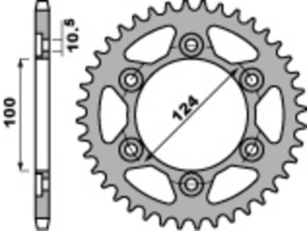 PBR Standard Kettenrad C45 Stahl 4366 - 525