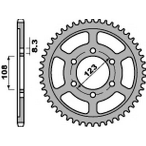 PBR Standard Kettenrad C45 Stahl 4606 - 428