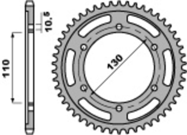 PBR Standard Kettenrad C45 Stahl 241 - 530