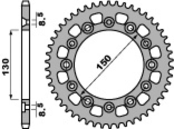 PBR Standard Kettenrad C45 Stahl 4308 - 520