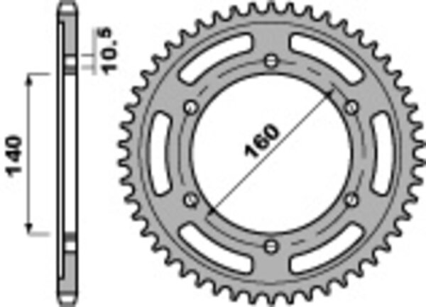 PBR Standard Kettenrad C45 Stahl 502 - 530