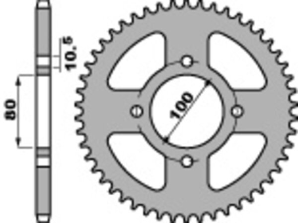 PBR Standard Kettenrad Stahl 4533 - 428