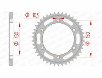 AFAM Standard Stahlritzel hinten 12606 - 525