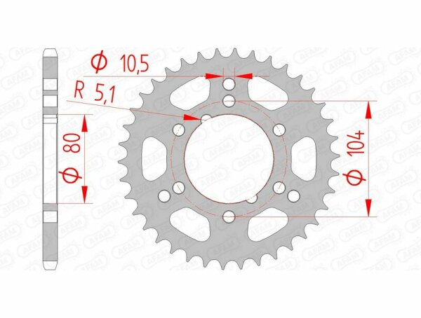 AFAM Standard Stahlritzel hinten 98300 - 520