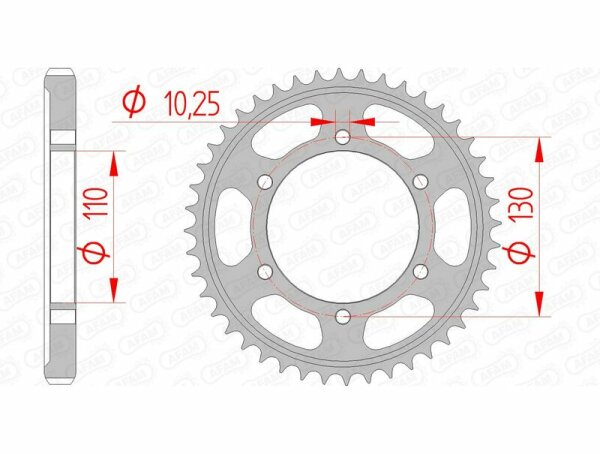 AFAM Standard Stahlritzel hinten 12813 - 530