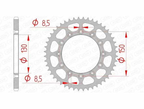 AFAM Standard Stahlritzel hinten 12323 - 520