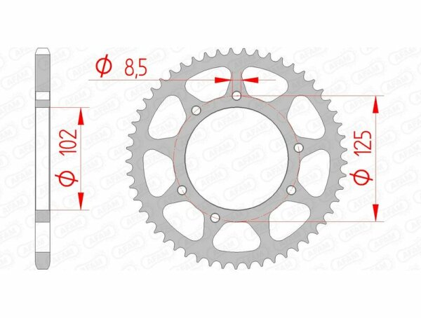 AFAM Standard Stahlritzel hinten 41100 - 420