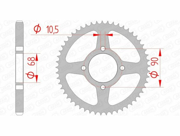 AFAM Standard Stahlritzel hinten 10205 - 428