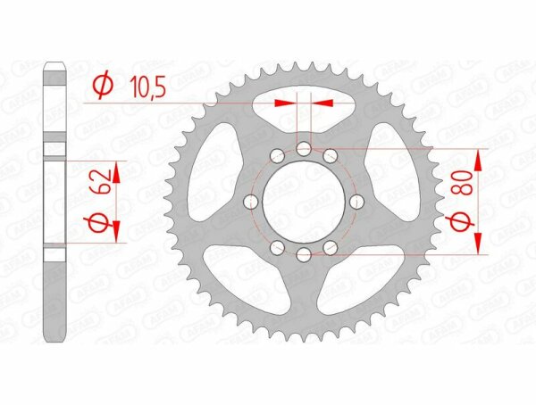 AFAM Standard Stahlritzel hinten 12204 - 428