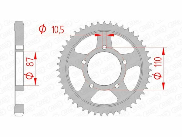 AFAM Standard Stahlritzel hinten 14601 - 530