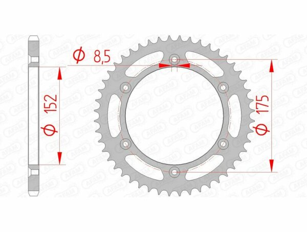 AFAM Standard Stahlritzel hinten 12508 - 520