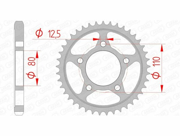 AFAM Standard Stahlritzel hinten 10605 - 530