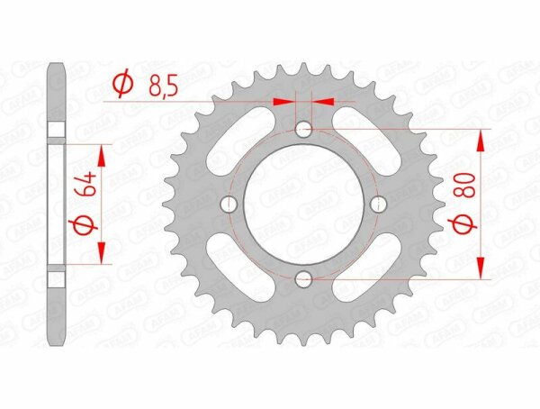 AFAM Standard Stahlritzel hinten 12101 - 420