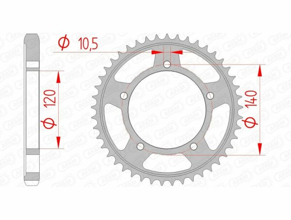 AFAM Standard Stahlritzel hinten 86603 - 530