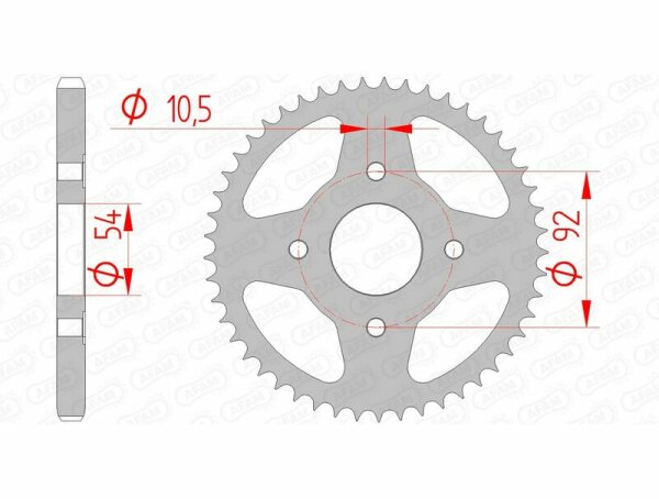 AFAM Standard Stahlritzel hinten 12202 - 428