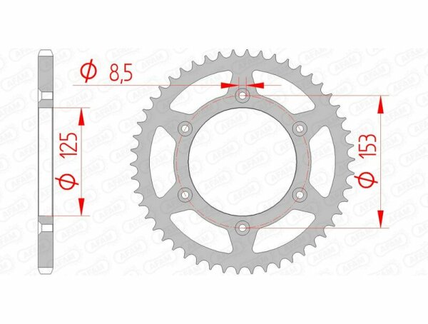 AFAM Standard Stahlritzel hinten 10212 - 520