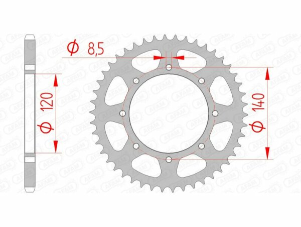 AFAM Standard Stahlritzel hinten 16600 - 520