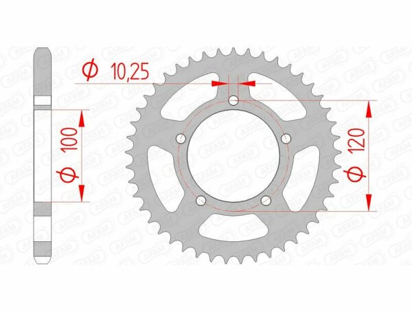 AFAM Standard Stahlritzel hinten 35800 - 525