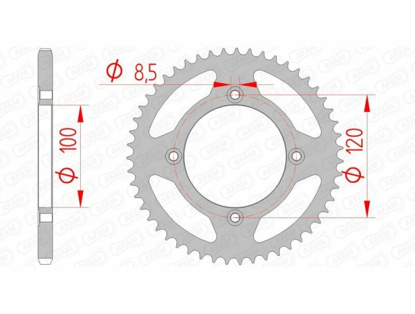 AFAM Standard Stahlritzel hinten 38101 - 420