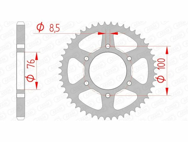 AFAM Standard Stahlritzel hinten 12227 - 428