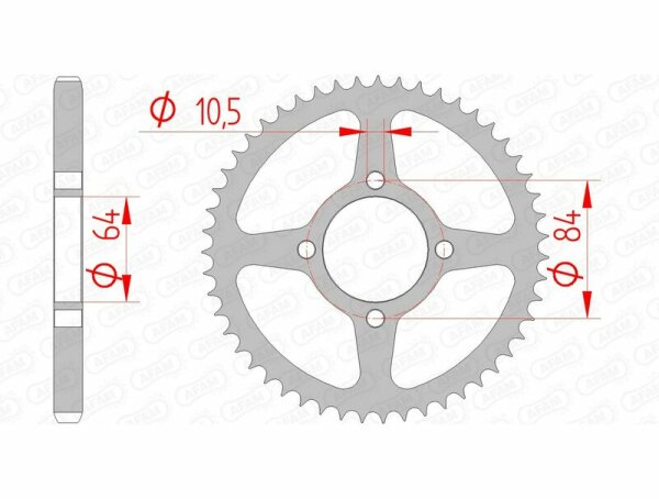 AFAM Standard Stahlritzel hinten 14215 - 428