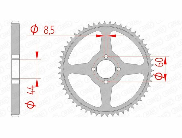 AFAM Standard Stahlritzel hinten 12222 - 428