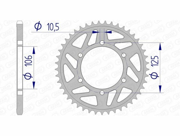 AFAM Aluminiumritzel hinten 87606 - 520