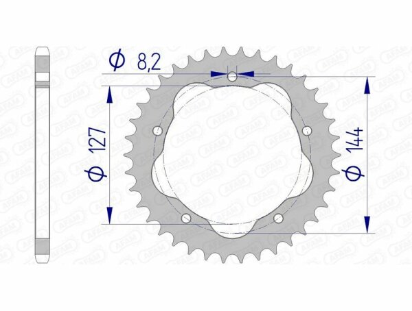 AFAM Aluminiumritzel hinten 51607 - 520