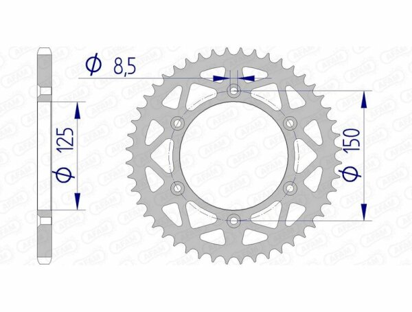 AFAM Aluminiumritzel hinten 72304 - 520