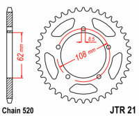 JT SPROCKETS Standard Stahlritzel hinten 21 - 520