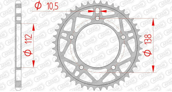 AFAM Standard Stahlritzel hinten 12817 - 520