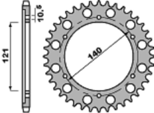 PBR Standard Kettenrad C45 Stahl 4435 - 530