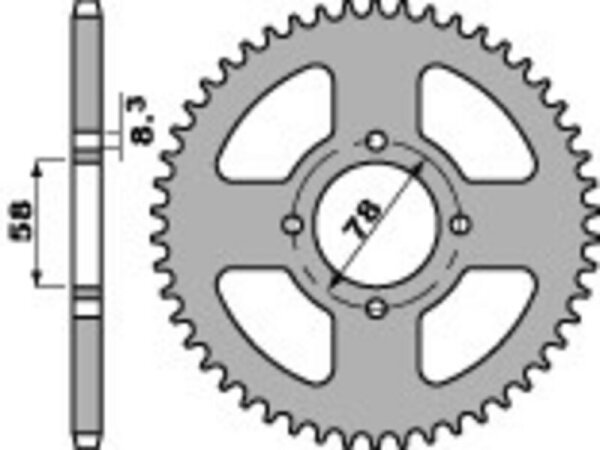 PBR Standard Kettenrad C45 Stahl 810 - 428