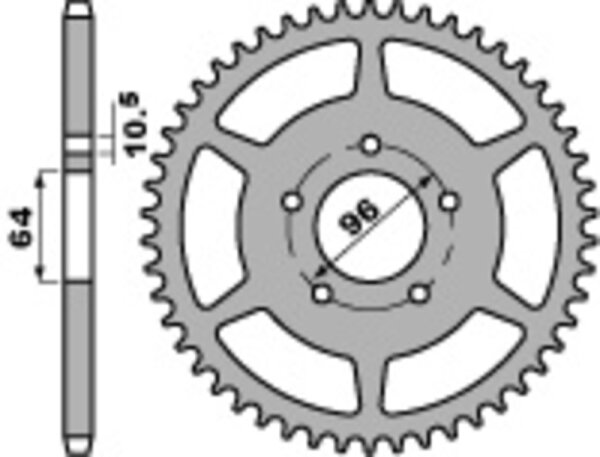 PBR Standard Kettenrad C45 Stahl 254 - 520