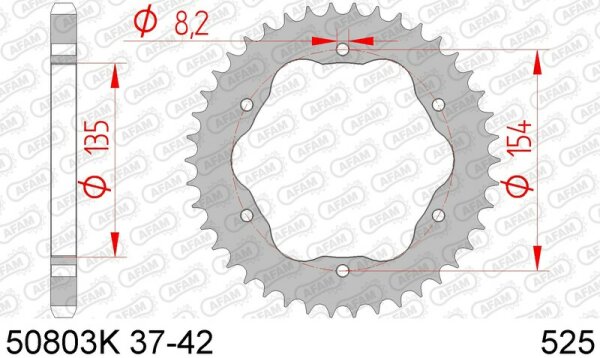 AFAM Standard Stahlritzel hinten 50803K - 525