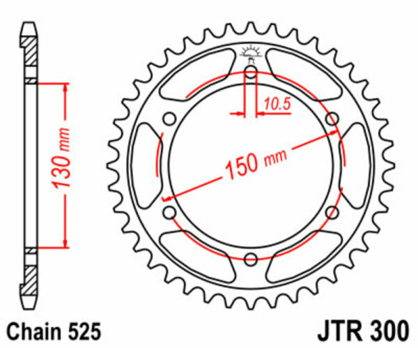 JT SPROCKETS Standard Stahlritzel hinten 300 - 525