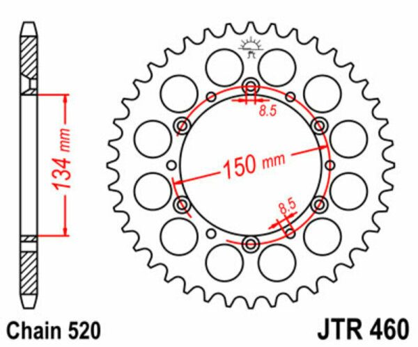 JT SPROCKETS Standard Stahlritzel hinten 460 - 520