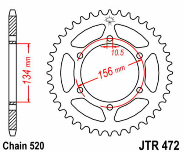 JT SPROCKETS Standard Stahlritzel hinten 472 - 520